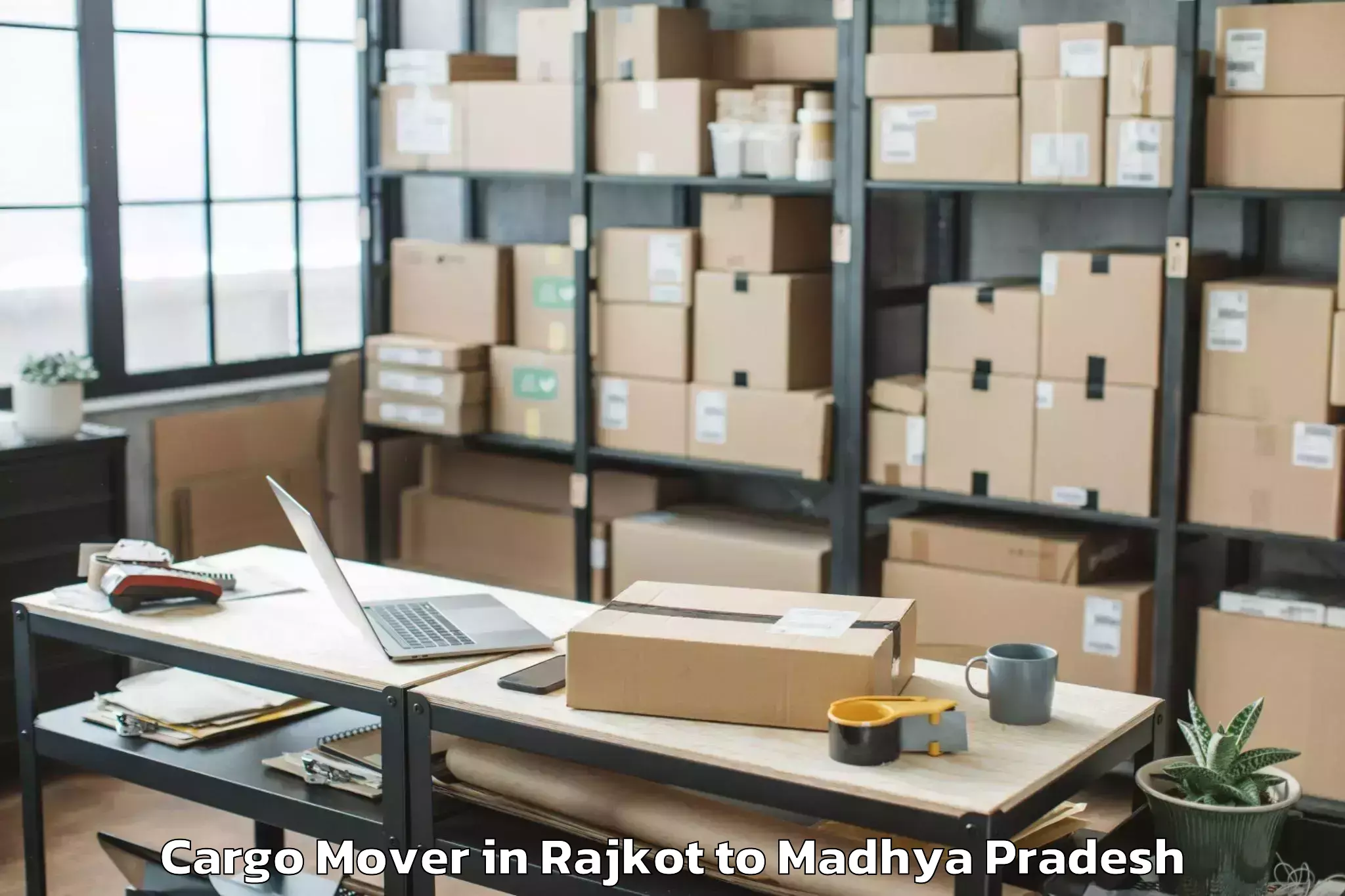 Book Rajkot to Narwar Cargo Mover Online